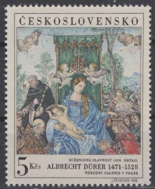 Czechoslovakia 1555 MNH Painting Madonna Rose Garlands ZAYIX STAMPS 0425S0212