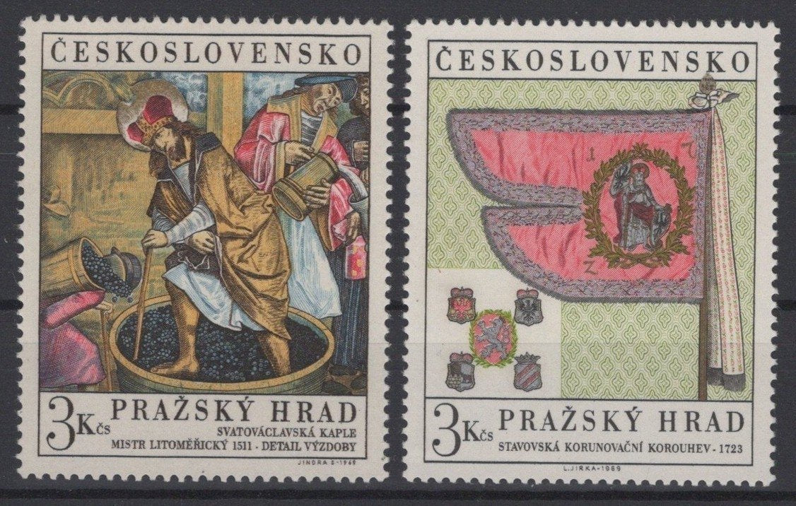 Czechoslovakia 1626-1627 MNH Mural St. Wenceslas Coat of Arms ZAYIX 0425S0233