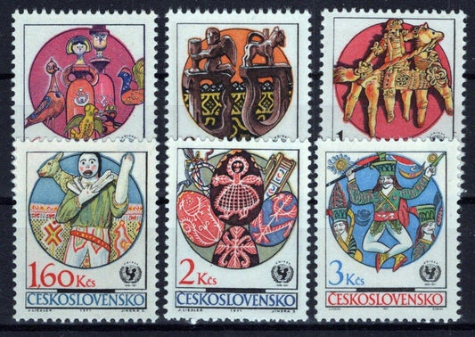 Czechoslovakia 1785-1790 MNH Folk Art UNICEF Emblem ZAYIX STAMPS 0425S0271