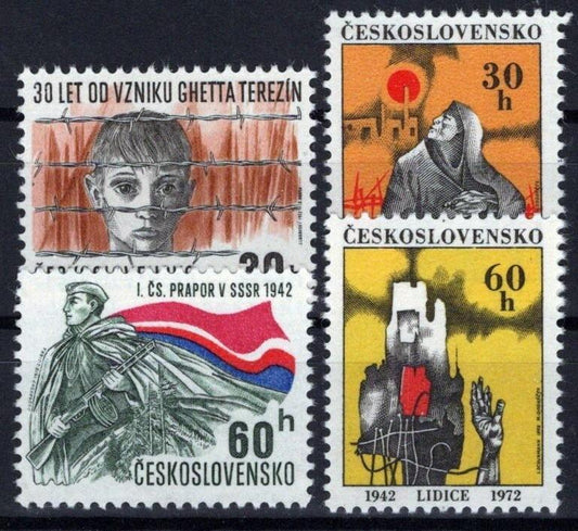 Czechoslovakia 1800-1803 MNH Destruction of Lezaky ZAYIX STAMPS 0425S0275