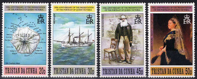 Tristan da Cunha 588-591 MNH Royalty Queen Victoria Maps Ships ZAYIX 111022S96