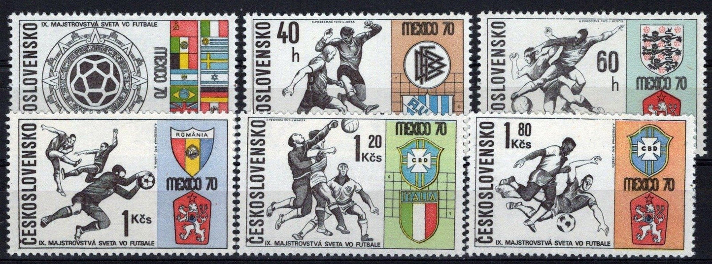 Czechoslovakia 1704-1709 MNH World Soccer Sports Games ZAYIX STAMPS 0425S0251