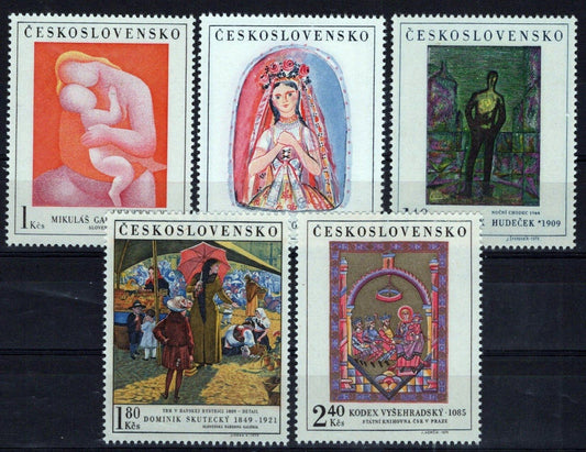 Czechoslovakia 1711-1715 MNH Paintings Galanda Codex ZAYIX STAMPS 0425S0253