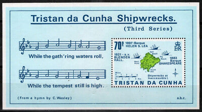Tristan da Cunha 415 MNH Maps Shipwrecks Music Sheet ZAYIX 111922SM10