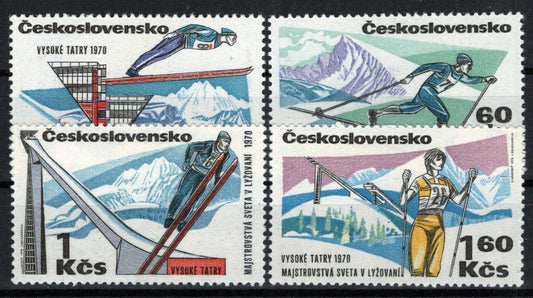 Czechoslovakia 1664-1667 MNH Sports Games Skier ZAYIX STAMPS 0425S0241