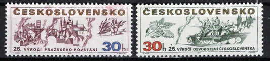 Czechoslovakia 1687-1688 MNH Military War Russian Tank ZAYIX STAMPS 0425S0246