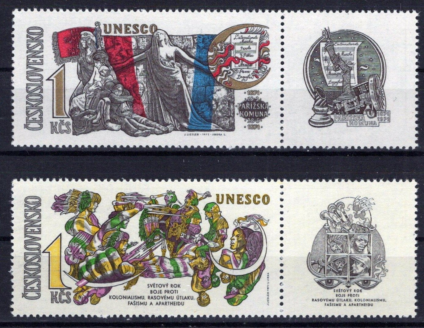 Czechoslovakia 1748-1749 MNH UNESCO Racial Discrimination ZAYIX STAMPS 0425S0259