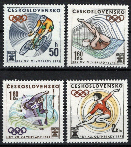 Czechoslovakia 1813-1816 MNH Olympics Sports Games ZAYIX STAMPS 0425S0280