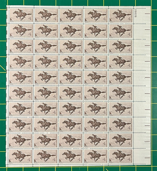 US 1154 MNH Sheet 4c Pony Express Centennial ZAYIX STAMPS 0725L1415