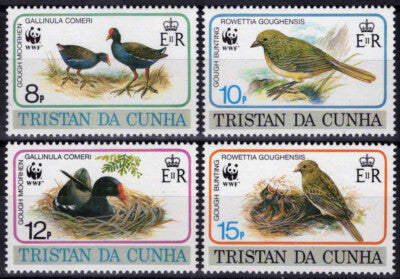 Tristan da Cunha 500-503 MNH Birds Nature Gough Bunting Moorhens ZAYIX 111022S92