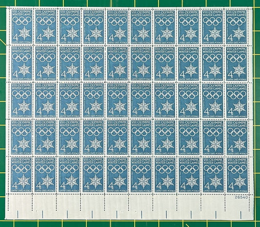 US 1146 MNH Sheet 4c Winter Olympics Squaw Valley ZAYIX STAMPS 0725L1423