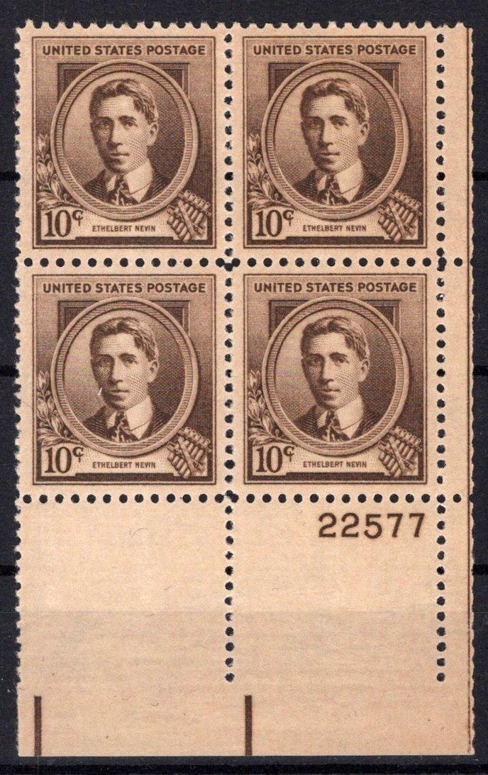 United States 883 MNH Plate Block Ethelbert Nevin ZAYIX STAMPS 0725S1449