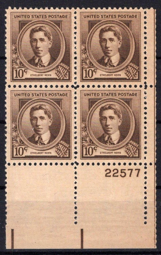 United States 883 MNH Plate Block Ethelbert Nevin ZAYIX STAMPS 0725S1449