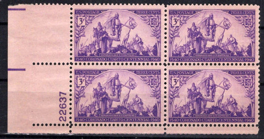 United States 898 MNH Plate Block Coronado Expedition ZAYIX STAMPS 0725S1463