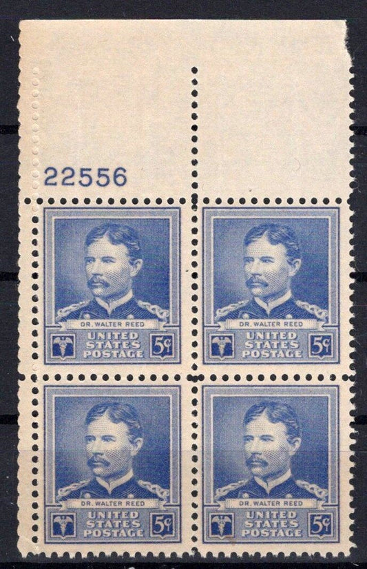 United States 877 MNH Plate Block Dr. Walter Reed ZAYIX STAMPS 0725S1443