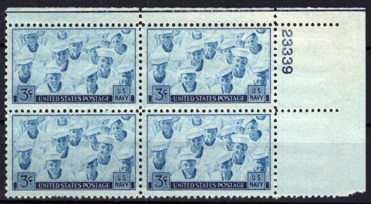 United States 935 MNH Plate Block Navy Issue US Sailors ZAYIX STAMPS 0725S1487