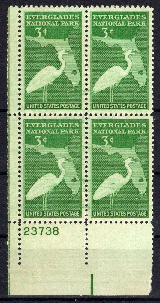 United States 952 MNH Plate Block Everglades National Park ZAYIX 0725S1503