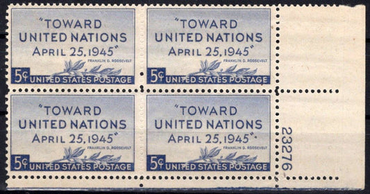 United States 928 MNH Plate Block United Nations ZAYIX STAMPS 0725S1480