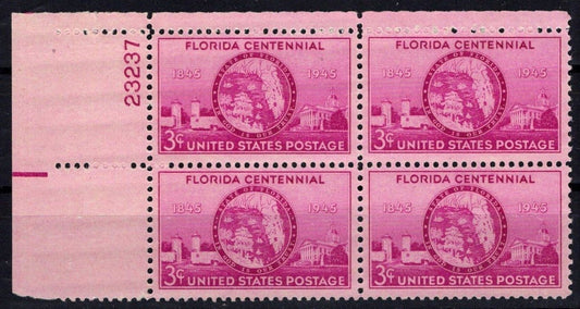 United States 927 MNH Plate Block Florida Statehood ZAYIX STAMPS 0725S1479