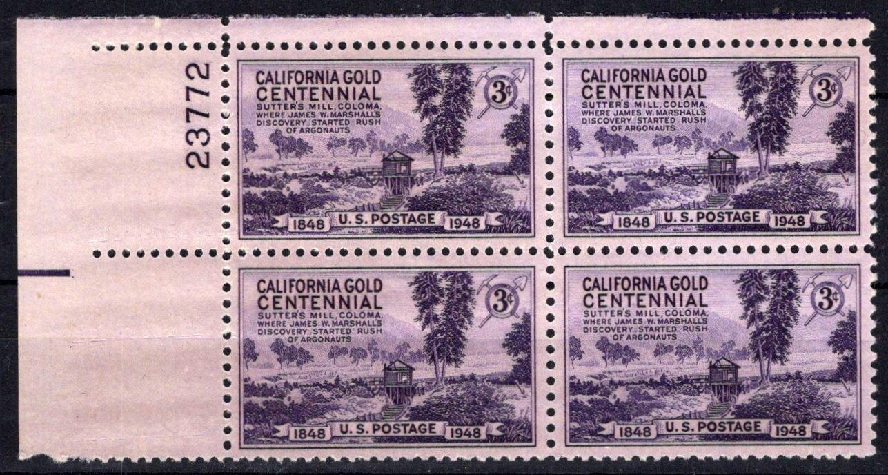 United States 954 MNH Plate Block California Gold ZAYIX STAMPS 0725S1505