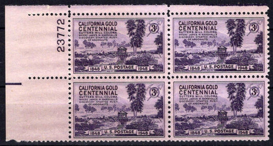 United States 954 MNH Plate Block California Gold ZAYIX STAMPS 0725S1505