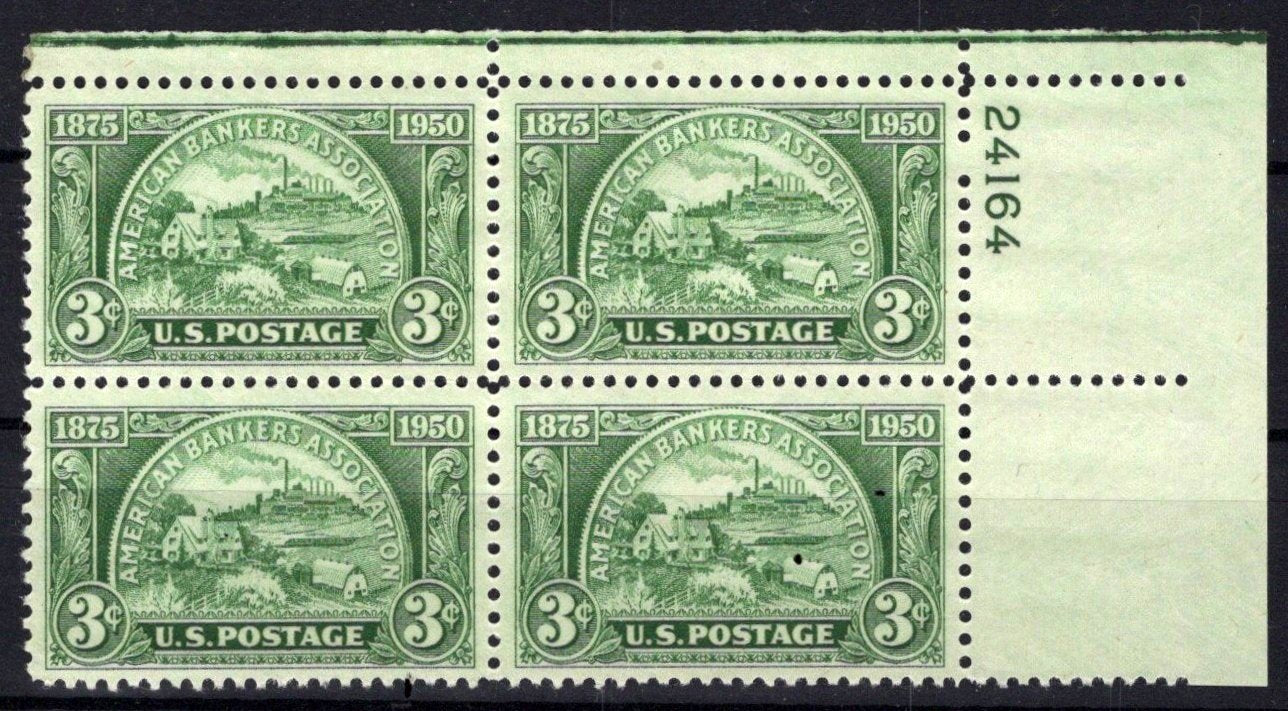 United States 987 MNH Plate Block American Bankers Assoc. ZAYIX STAMPS 0725S1538