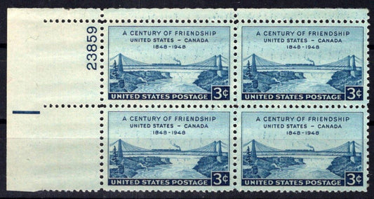 United States 961 MNH Plate Block Niagara Railway Bridge ZAYIX STAMPS 0725S1512