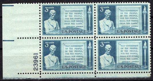 United States 978 MNH Plate Block Gettysburg Address ZAYIX STAMPS 0725S1529