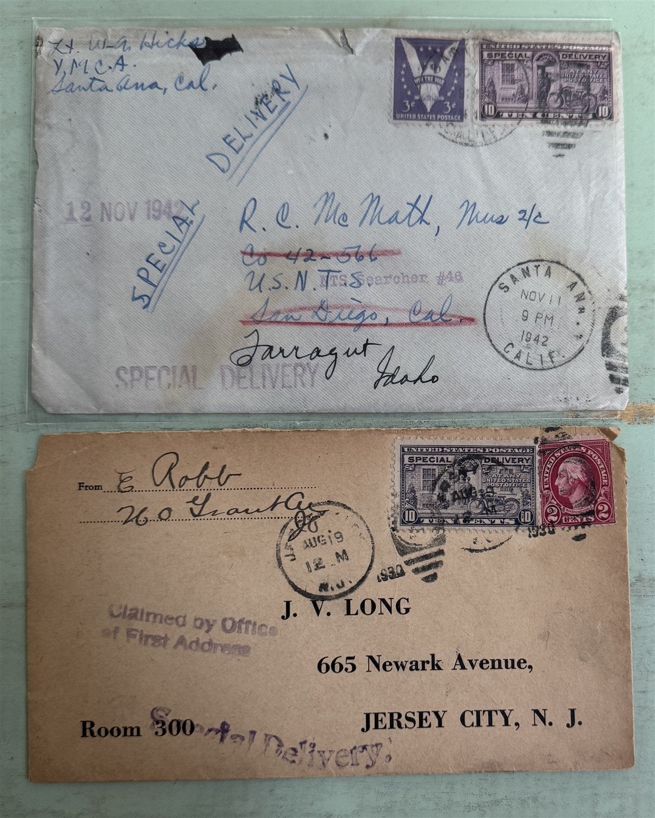 US Special Delivery Cover Collection including E1, E6a ZAYIX STAMPS 0825L1545