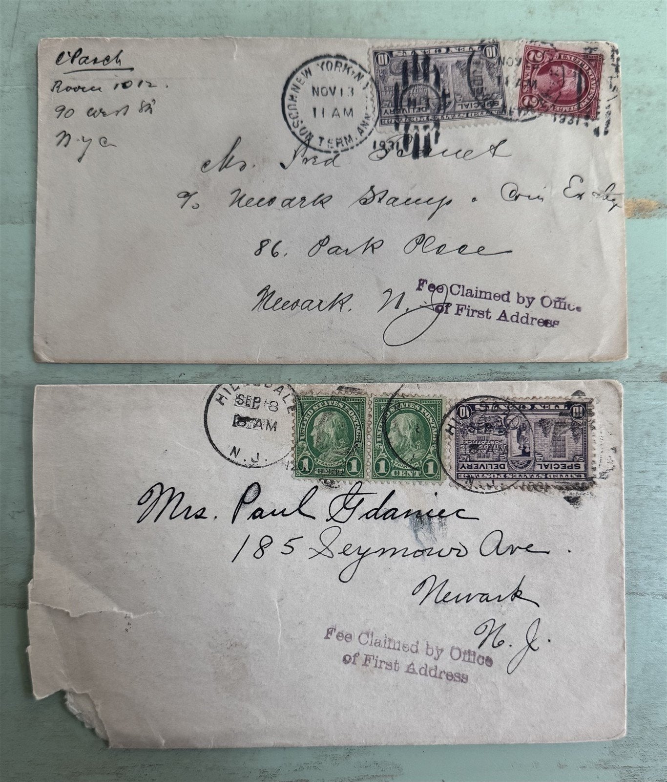 US Special Delivery Cover Collection including E1, E6a ZAYIX STAMPS 0825L1545