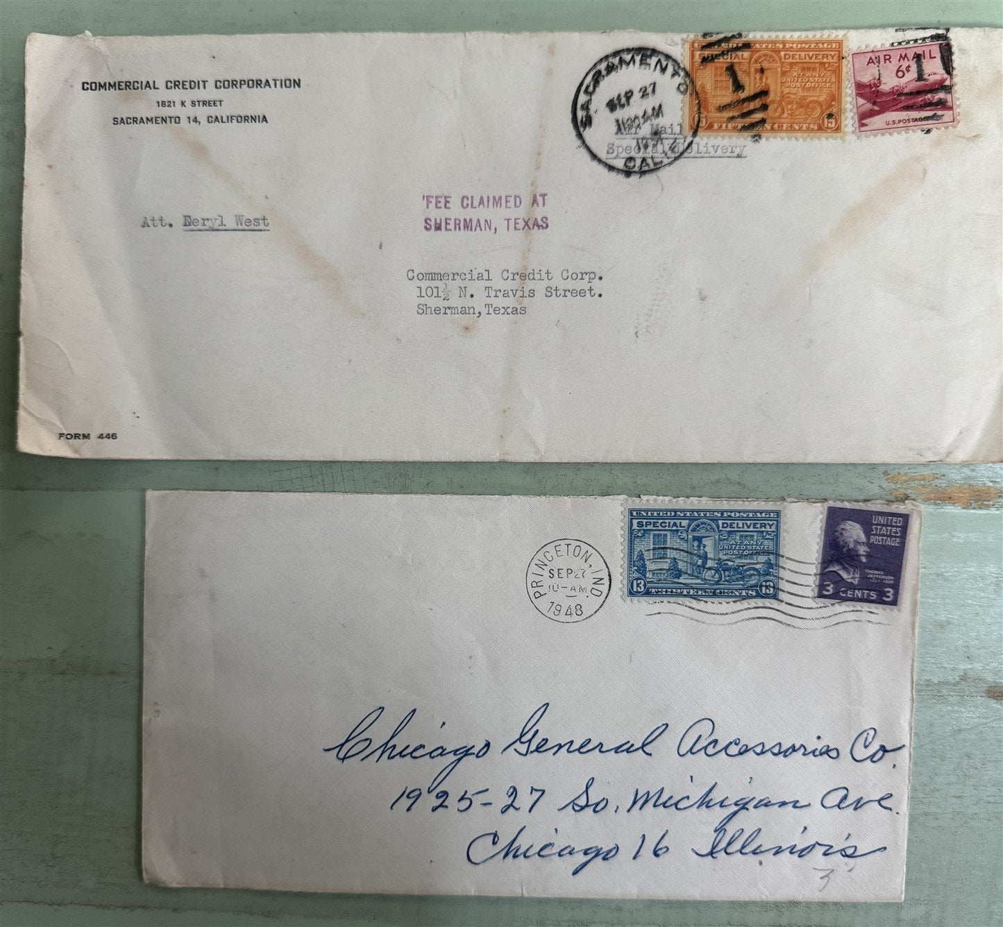 US Special Delivery Cover Collection including E1, E6a ZAYIX STAMPS 0825L1545