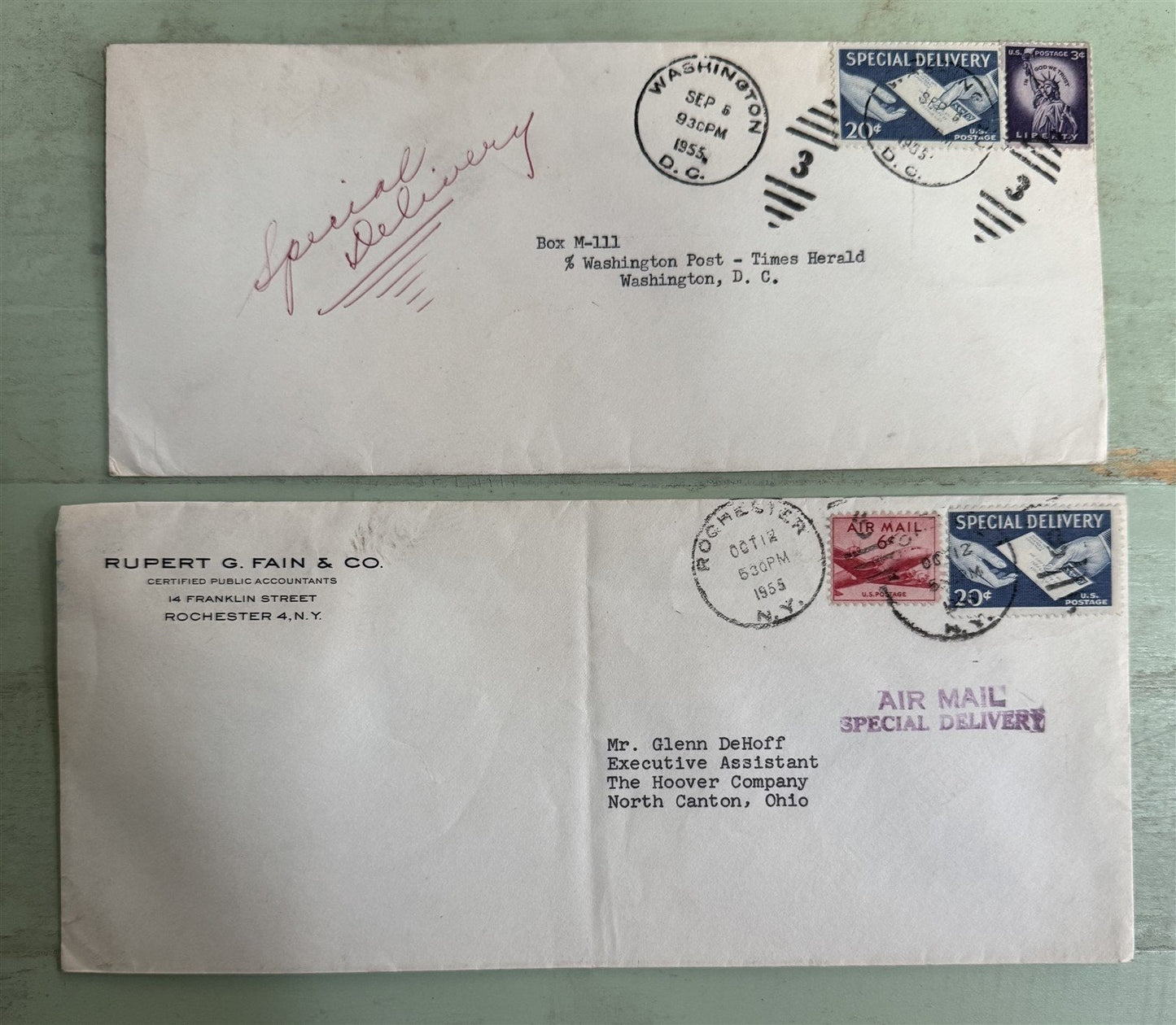 US Special Delivery Cover Collection including E1, E6a ZAYIX STAMPS 0825L1545