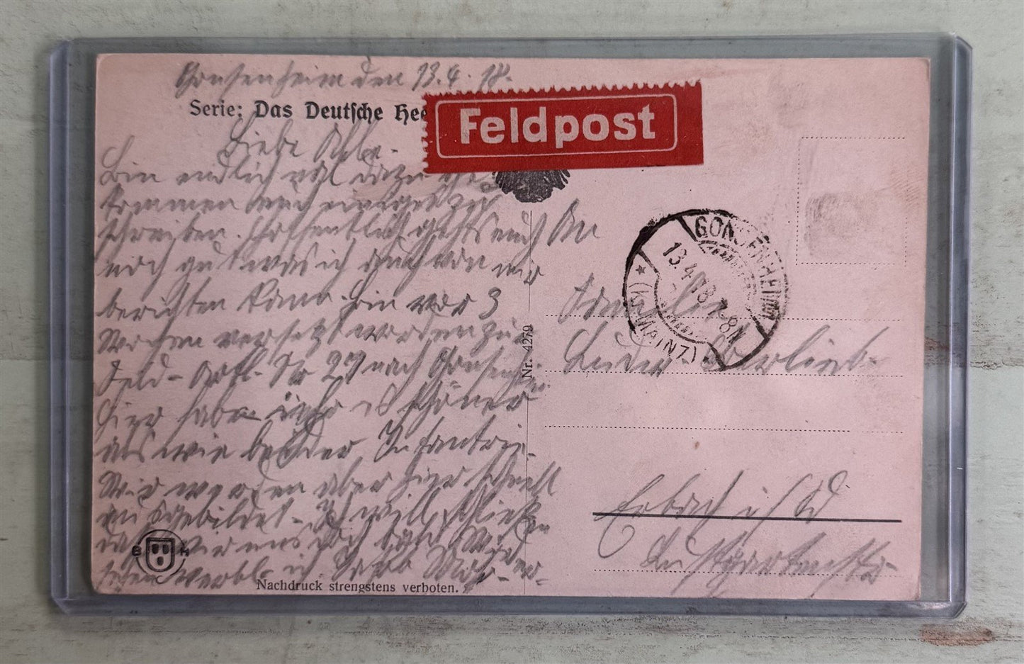 WWI Feldpost German Artillery Postcard Deutsche Heer Free Mail ZAYIX 0825M1550