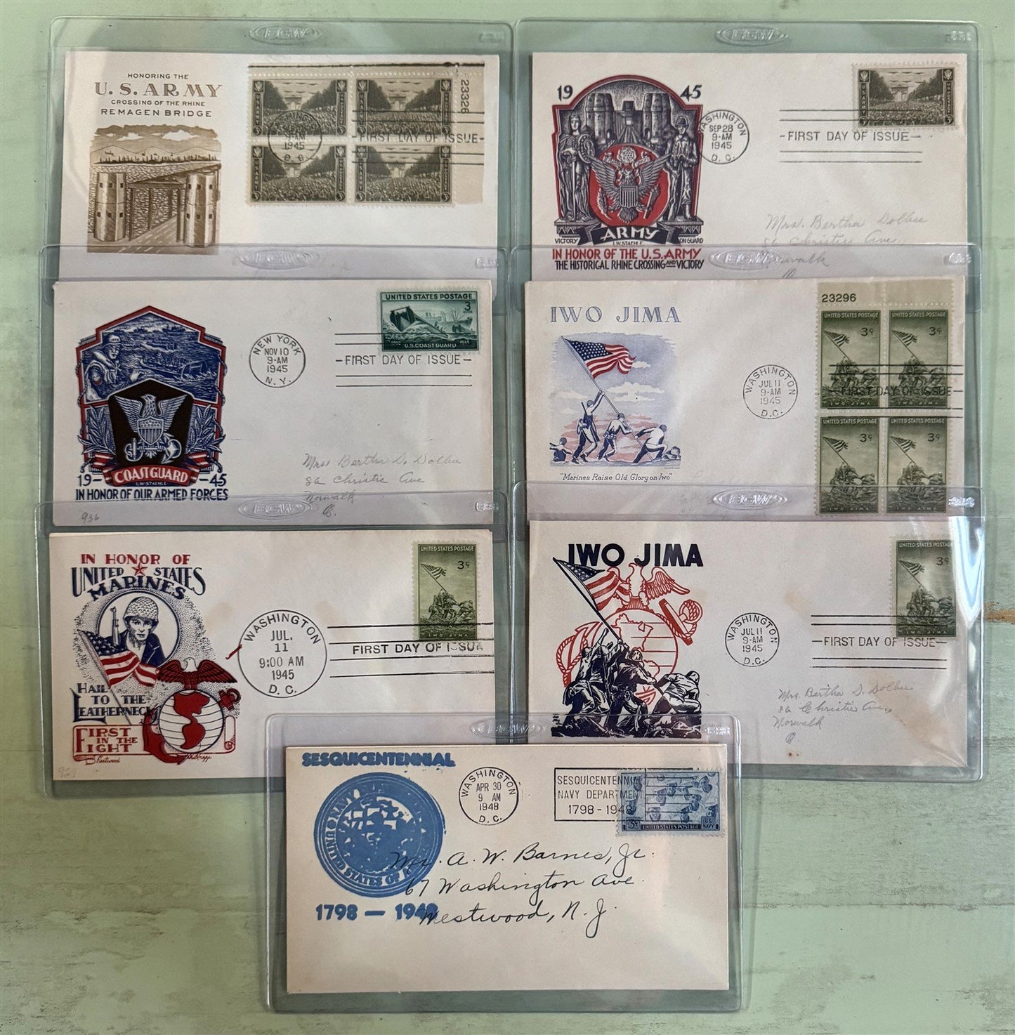 World War II US Army Navy Marines Coast Guard FDC collection ZAYIX 0825M1610