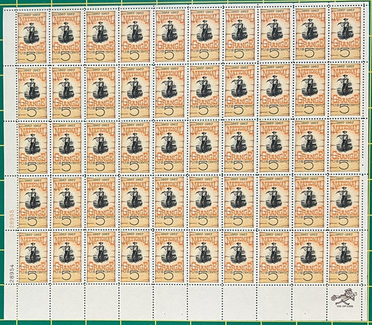 US 1323 MNH Sheet 5 Cent National Grange Centennial ZAYIX 0825L1549