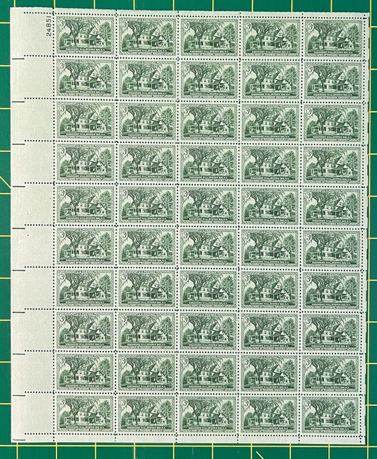 US 1023 MNH Sheet 3 Cent Sagamore Hill Theodore Roosevelt ZAYIX 0825L1592
