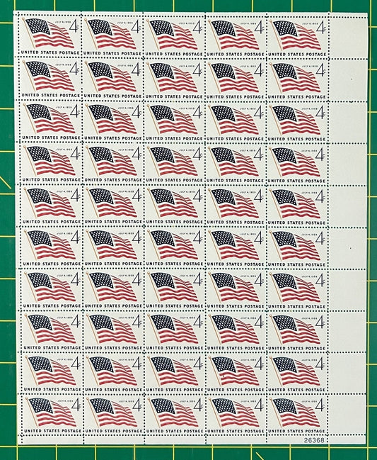 US 1132 MNH Sheet 4 Cent 49 Star Flag 1959 ZAYIX 0825L1604