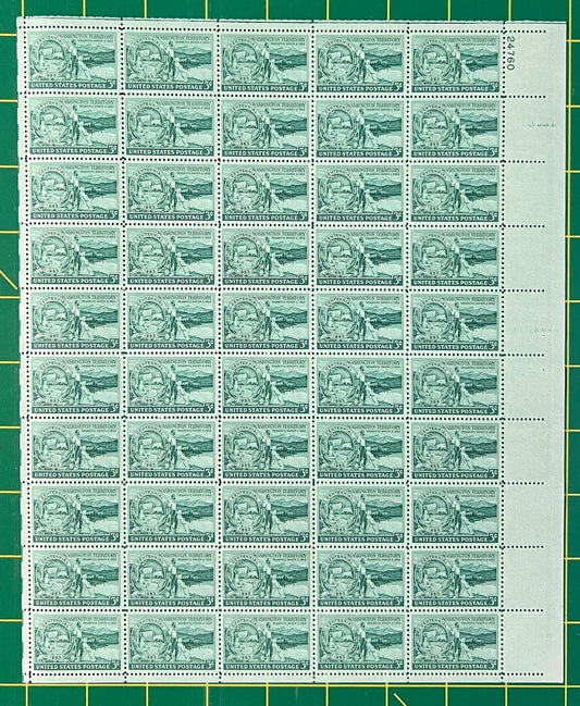 US 1019 MNH Sheet 3 Cent Washington Territory Cent. ZAYIX 0825L1588