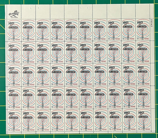 US 1329 MNH Sheet 5 Cent Voice of America ZAYIX 0825L1569