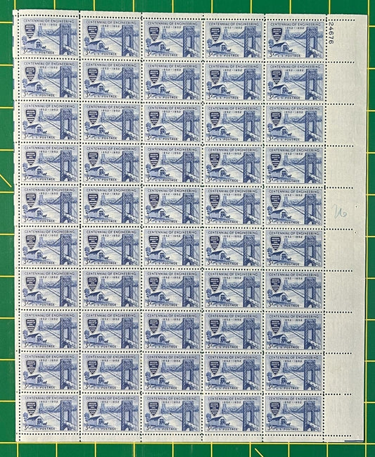 US 1012 MNH Sheet 3 Cent Civil Engineers Society ZAYIX 0825L1581