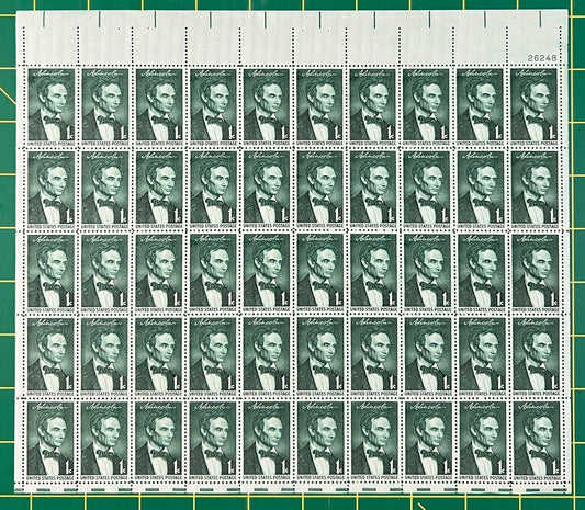 US 1113 MNH Sheet 1 Cent  Abraham Lincoln Beardless ZAYIX 0825L1598
