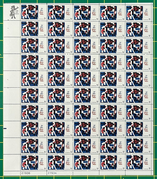 US 1259 MNH Sheet 5 Cent Stuart Davis Abstract Design ZAYIX 0825L1553