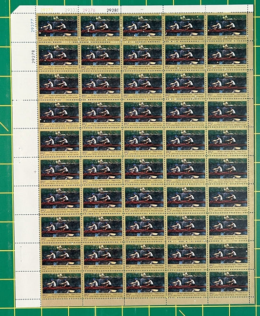 US 1335 MNH Sheet 5 Cent Thomas Eakins Biglin Brothers Racing ZAYIX 0825L1578