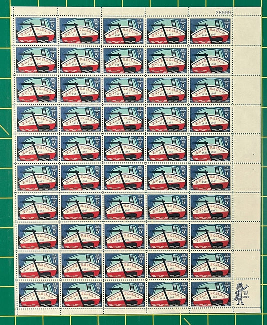 US 1325 MNH Sheet 5 Cent Erie Canal 150th Anniv. ZAYIX 0825L1565