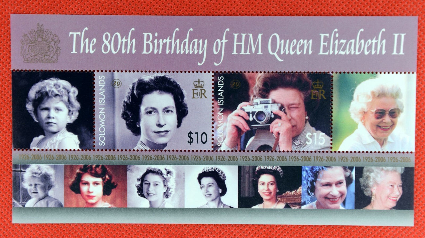 Solomon Islands 1039-1043 MNH Set + SS QEII 80th Birthday ZAYIX 071922SM03M