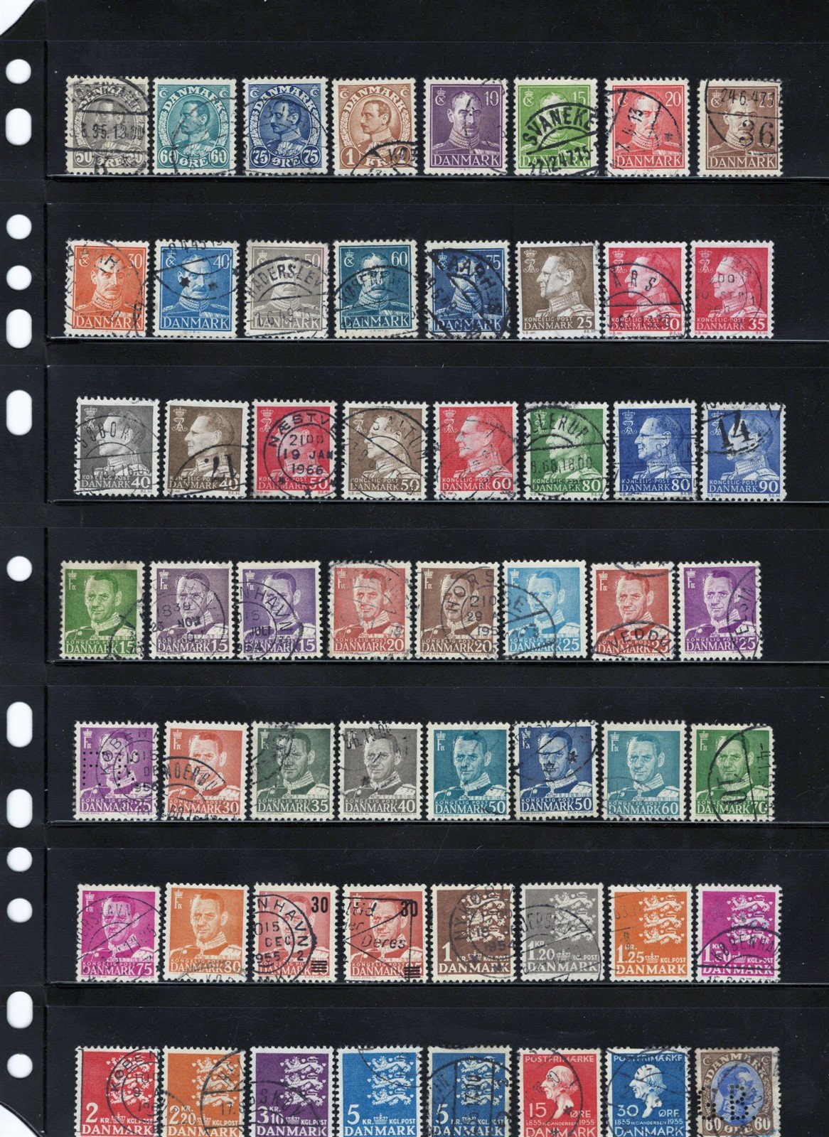 Denmark Dazzling Stamp Collection 193 Used on 3 Stock Pages ZAYIX 0825L1614