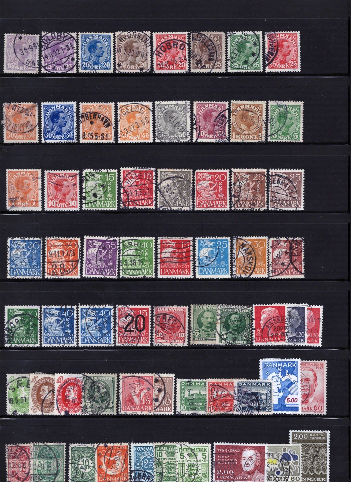 Denmark Dazzling Stamp Collection 193 Used on 3 Stock Pages ZAYIX 0825L1614