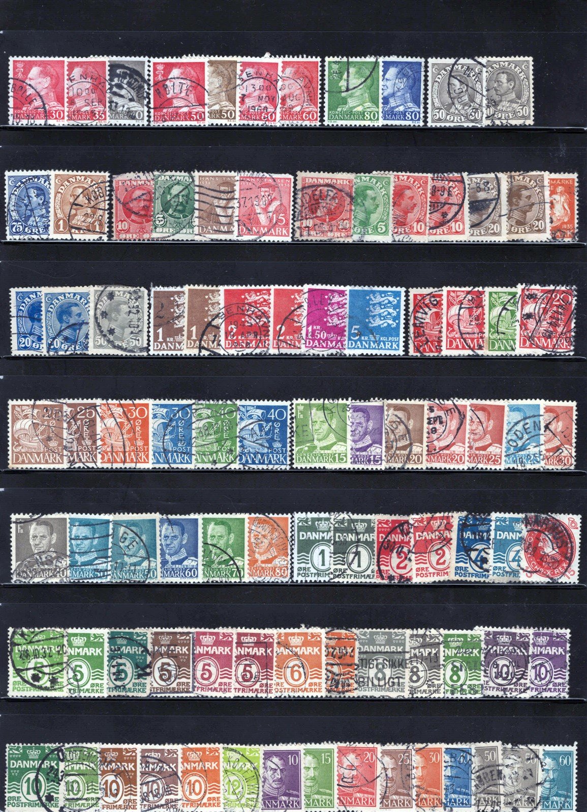 Denmark Collection of 91 Stamps on a Stock Page ZAYIX 0825L1615