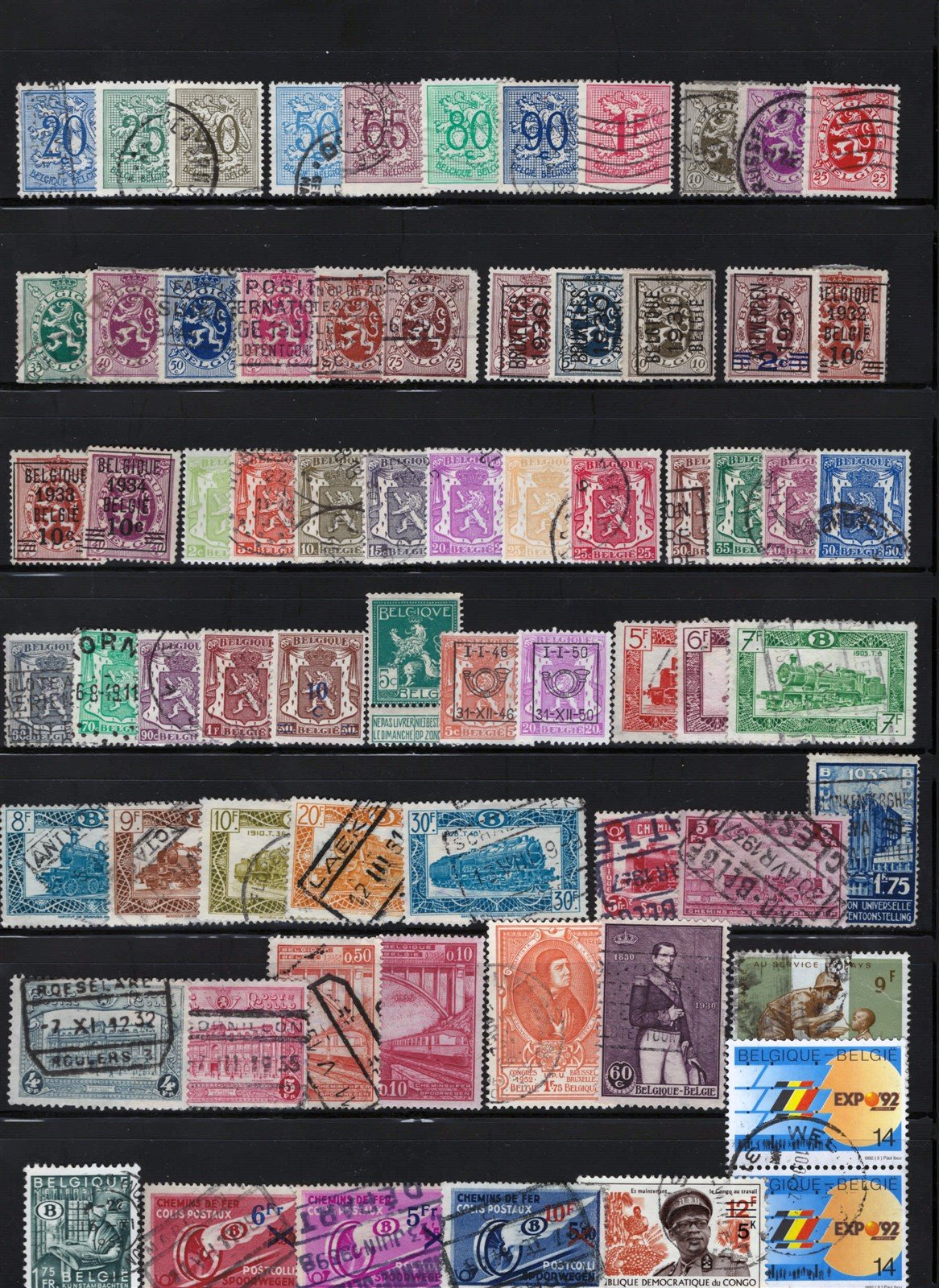 Belgium Bonanza Collection 259 Stamps on 4 stock pages ZAYIX 0825L1616