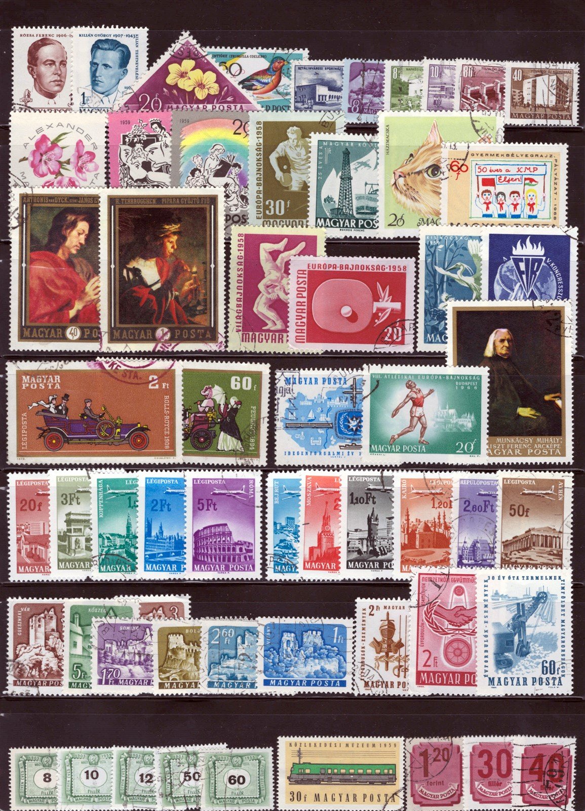 Hungary Stamp Collection around 300 Stamps on 6 stock pages ZAYIX 0825L1616